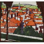 ***Guy Seymour Warre Malet (1900-1973) - Woodcut in colours - "Avignon", No. 3/25, signed,