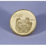 A Maltese Ten Pound (£M10) Coin, 1972, VF, gross weight 5.9g