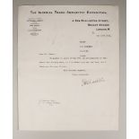Ernest Shackleton (1874-1922) - Typed letter signed E.H. Shackleton to Mr H. Massie, on 'The