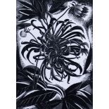 ***John Farleigh (1900-1965) - Woodcut - "Dahlia", 11.75ins x 8.5ins, unframed Note: Handwritten