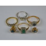 A Mixed Lot of Gem Set Jewellery, Modern, comprising - 18ct white gold solitaire diamond ring, set