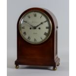 An Early 19th Century Mahogany Bracket Clock, by Benjamin Lautier of Bath, the 8ins cream enamel