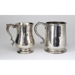 Two Edward VII Silver Tankards, one by Charles Stewart Harris, London 1907, of plain polished