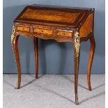 A 19th Century French Lady's Burr Wood and King Wood Bureau of "Louis XV" Design, of slight bombe