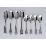 Four George III Silver "Old English" Pattern Tablespoons, various makers, London 1808, 1809 and