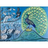 ARR Edward Bawden (1903-1989) - Linocut in colours - "Aesops Fables: Peacock and Magpie", Edition