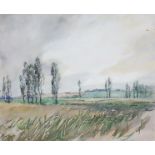 ***George Vernon Stokes (1873-1954) - Watercolour - "Sholden Marshes", signed, 10ins x 12ins, and