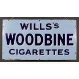 A "Wills's Woodbine Cigarettes" Enamel Advertising Sign, Early 20th Century, 23.5ins x 44ins