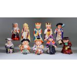 Ten Wedgwood & Co., Pottery Character Jugs, including Judge, 7.5ins high, Archbishop, 7.5ins high,