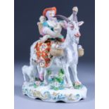 A Continental Porcelain Group - "The Tailor's Wife", 20th Century, after a Derby original, with