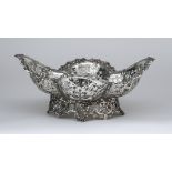 A Late Victorian Silver Oval Basket, by James Dixon & Sons, Sheffield 1894, of lobed form, with