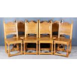 A Set of Nine 20th Century Oak Dining Chairs, by S. & G. Bernthal of Faversham, including one