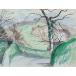 ARR John N. Nash (1893-1977) - Pencil and watercolour - Hill country with track way, signed, 8.75ins