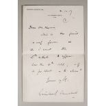 Winston Churchill (1874-1965) - Handwritten letter signed 'Winston S. Churchill to James Hughes