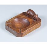 An Oak Ashtray by Robert "Mouseman" Thompson of Kilburn, Mid-20th Century, 4ins wide x 1.5ins high