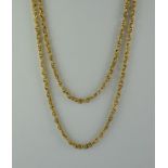 A Yellow Metal Longuard Chain, 20th Century, 1200mm overall, gross weight 43.4g