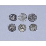 Six Silver Sceatas, Northumbria/York (685-867)