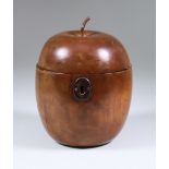 An English Sycamore Tea Caddy of Apple Form, Late 18th/Early 19th Century, with original key