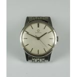 An Omega Manual Wind Wristwatch, 20th Century, stainless steel case, 34mm diameter, silver dial with
