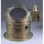 A Brass Cased Ship's Binnacle Compass, No. 21564E, Early 20th Century, with 4.25ins compass, 9ins