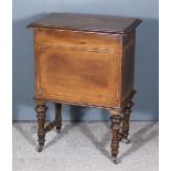 A Walnut Rectangular Sheet Music Box, the whole inlaid with stringings, with moulded edge to top