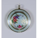 An Early 20th Century Continental Silver, Silver Gilt and Opalescent Pale Blue Enamel Circular