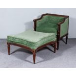 A Late 19th/Early 20th Century French Beechwood Framed Square Back Fauteuil and Matching Square