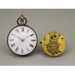 A Victorian Silver Cased Verge Pocket Watch and a Watch Movement, the pocket watch by Hardeman of