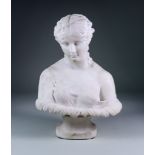 An Italian Carved White Marble Bust of Clytie, 19th/20th Century, 14ins high