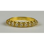 A Diamond Half Hoop Eternity Ring, Modern, 18ct gold set with nine small brilliant cut white
