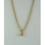 A 9ct Gold Belcher Chain, Modern, suspended with small locket, 560mm overall, gross weight 8.3g
