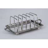 A Late Victorian Silver Rectangular Two-handled Five Division Toast Rack, by Thomas Bradbury & Sons,