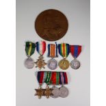 A World War I Death Plaque to Ernest Charles Smith, and a Collection of British military Medals,