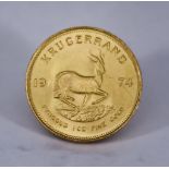 A Krugerrand Coin, 1974, VF, weight 34g