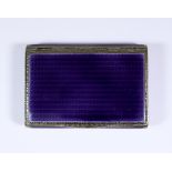 A George V Silver, Silver Gilt and Purple Rectangular Snuff Box, makers mark rubbed, Birmingham