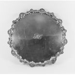 A Late Victorian Large Silver Circular Salver, by Charles Stuart Harris London 1896, of shaped