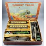 A Hornby Tin Plate "O" Gauge Clockwork Train Set, including - locomotive "Lord Nelson Southern 850",