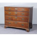 An 18th Century Oak Chest, with moulded edge to top, fitted four long graduating drawers, on bracket
