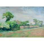 ***Trekkie Parsons (1902-1995) - Oil painting - "Sussex Fields", canvas 17.25ins x 24.25ins, framed