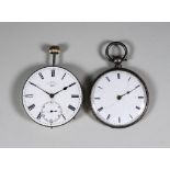 A Selection of Pocket and Fob Watch Movements and Parts, including - a pocket watch movement and