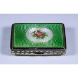 An Early 20th Century Continental Silver, Silver Gilt and Enamel Cigarette Case, with green and