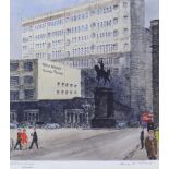 ***Flora H. Mitchell (1890-1973) - Ink and watercolour - "Holborn Circus, London", signed and titled