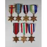 A Collection of World War II Star Medals, including - 1939-45 Arctic Star, Air Crew Europe Star, and