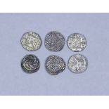 Six Silver Sceatas, Northumbria/York (685-867)