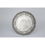 A Late Victorian Silver Circular Salver, makers mark rubbed, Birmingham 1900, the shaped and moulded