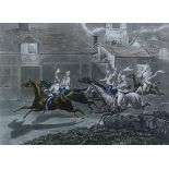 Henry Alken (1810-1894) - Four coloured aquatints - "The First Steeple-Chace on Record", plates I to