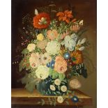 Karnen (Early 20th Century School) - Oil painting - Still life with vase of flowers, signed,
