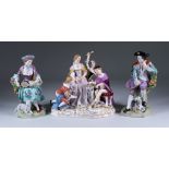 A German Porcelain Figural Group of Four Figures, 20th Century, representing an allegory of love,