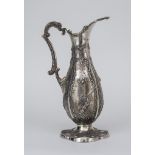 A 20th Century Spanish Silver Ewer, the slender baluster body with foliate applied rim and handle,