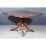 A George IV Mahogany Rectangular Breakfast Table, with solid one-piece top with rounded corners,